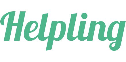 Helpling-Logo in grüner Schrift, assoziiert mit Reinigung und Putzfrau-Dienstleistungen.