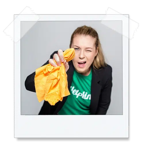 Polaroid Foto Von Der Reinigungsexpertin Roxanna Pelka
