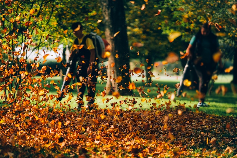 People Operating Heavy Duty Leaf Blower