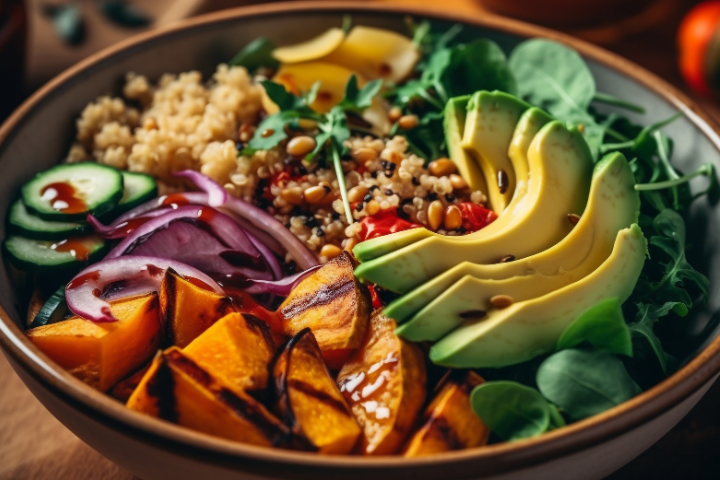Vegetarische Bowl Mit Avocado