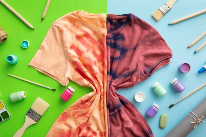 Top View T Shirt Painting Still Life