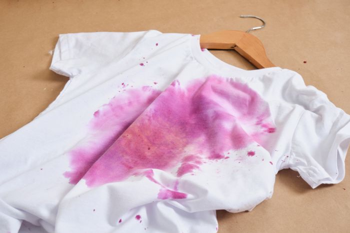 White Tshirt With Watercolor Style Print Dyeing Clothes With Natural Dyes Rose Flower Print Eco Print