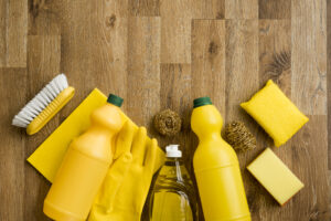 Flat Lay Composition Cleaning Products With Copyspace