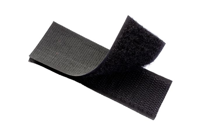 Contact Tape Isolated White Background Top View Black Velcro White Background