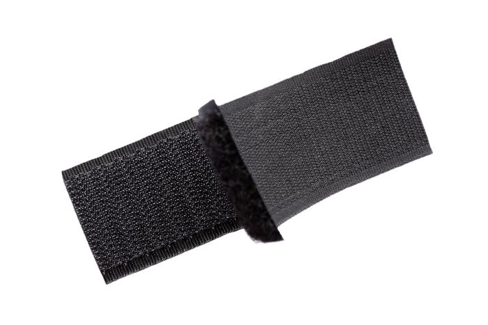 Velcro Fastener Clothes Isolated White Background Top View Black Velcro Top View