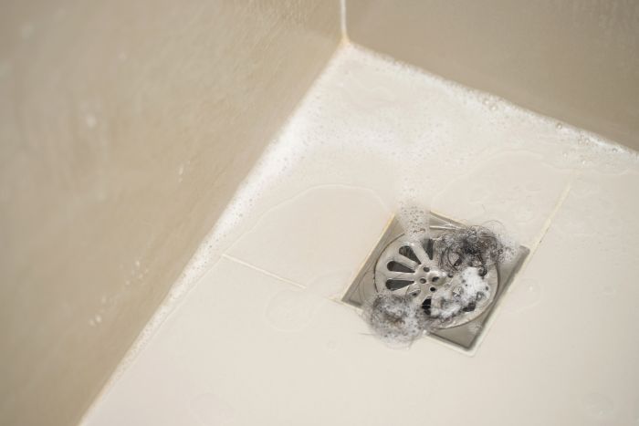 Waste Hair Fragments Cause Clogged Pipe Bathroom