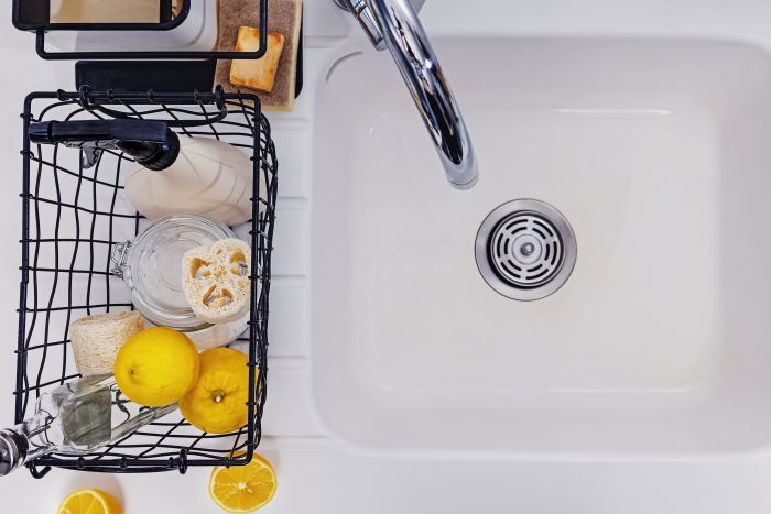 Top View Eco Natural Items Kitchen Cleaning Near Sink 2