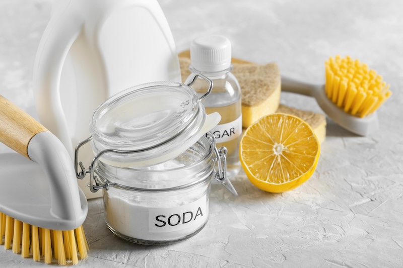 High Angle Eco Friendly Cleaning Brushes With Baking Soda Lemon