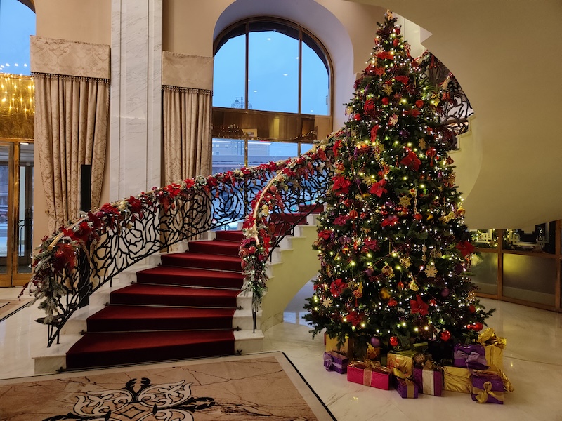 Beautiful New Year S Stairs Christmas Tree With Red Toys