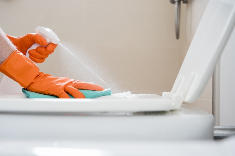 Concept Man Cleaning His Home